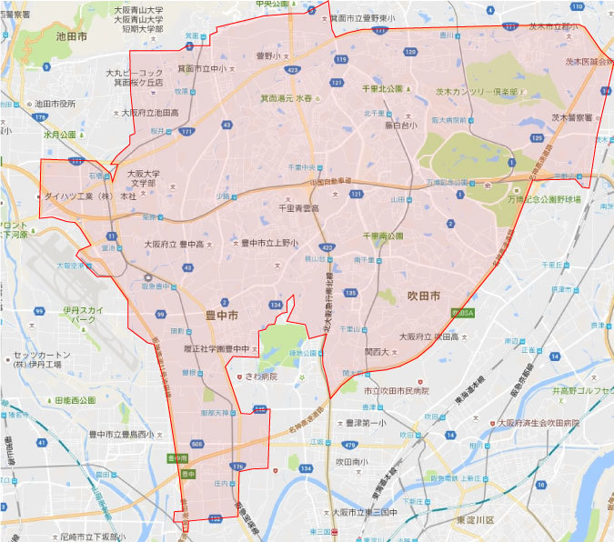 豊中自動車教習所 走行範囲